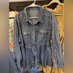 Blue Denim Button-Up Shirt